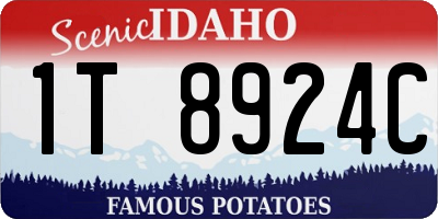 ID license plate 1T8924C