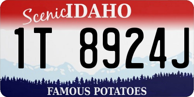 ID license plate 1T8924J