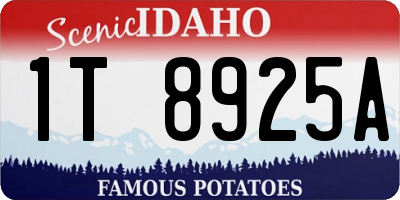 ID license plate 1T8925A