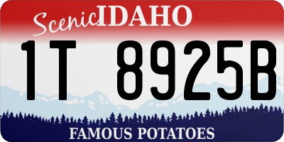 ID license plate 1T8925B