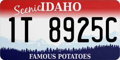 ID license plate 1T8925C