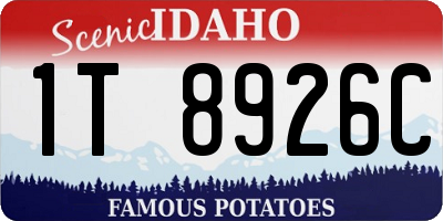 ID license plate 1T8926C
