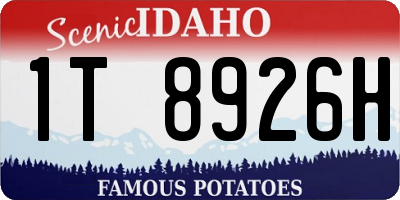 ID license plate 1T8926H