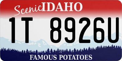 ID license plate 1T8926U