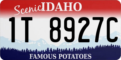 ID license plate 1T8927C