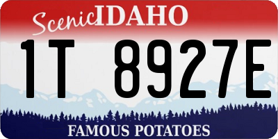 ID license plate 1T8927E