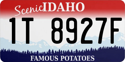 ID license plate 1T8927F
