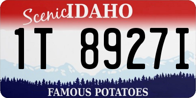 ID license plate 1T8927I