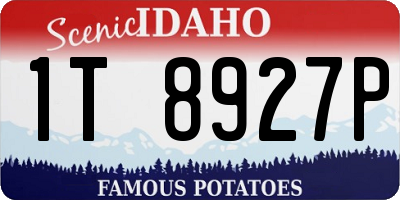 ID license plate 1T8927P