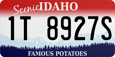 ID license plate 1T8927S