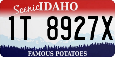 ID license plate 1T8927X