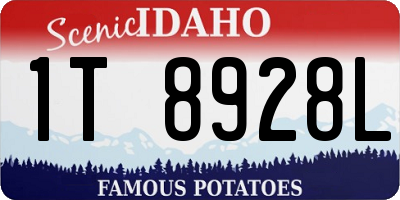 ID license plate 1T8928L