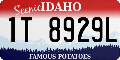 ID license plate 1T8929L