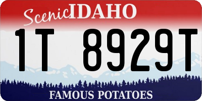 ID license plate 1T8929T