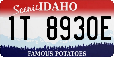 ID license plate 1T8930E