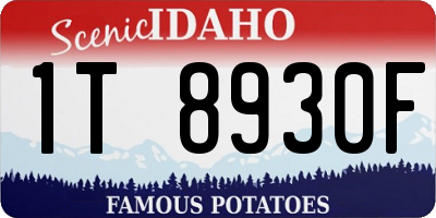 ID license plate 1T8930F