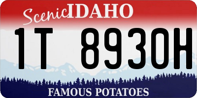ID license plate 1T8930H