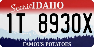 ID license plate 1T8930X