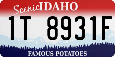 ID license plate 1T8931F