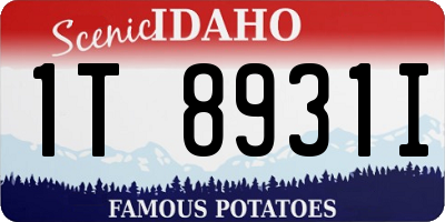ID license plate 1T8931I