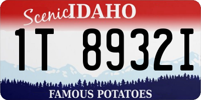ID license plate 1T8932I