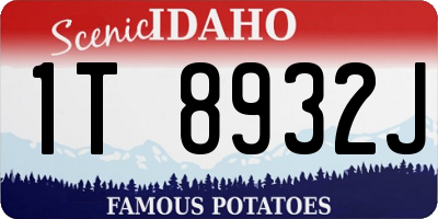 ID license plate 1T8932J