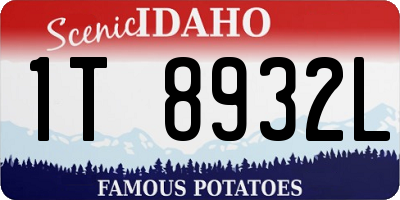 ID license plate 1T8932L