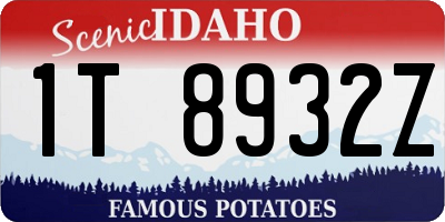 ID license plate 1T8932Z