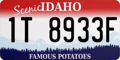 ID license plate 1T8933F