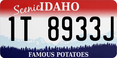 ID license plate 1T8933J