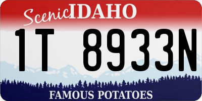 ID license plate 1T8933N