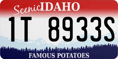 ID license plate 1T8933S