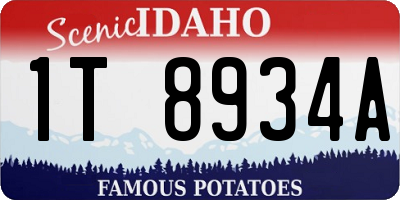 ID license plate 1T8934A
