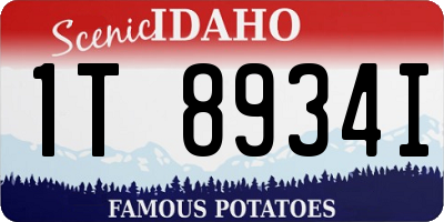 ID license plate 1T8934I