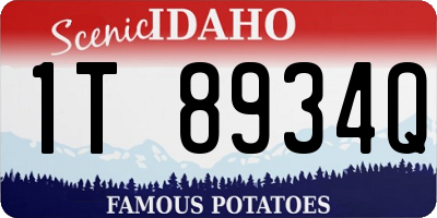 ID license plate 1T8934Q