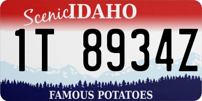 ID license plate 1T8934Z