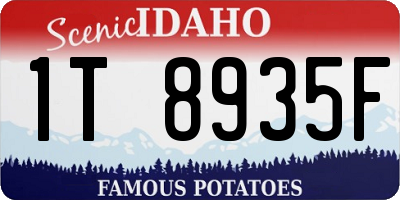 ID license plate 1T8935F