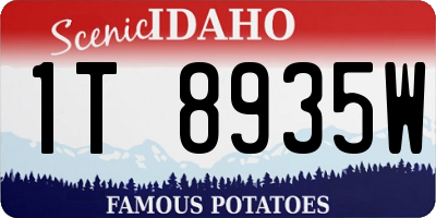 ID license plate 1T8935W