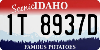 ID license plate 1T8937D