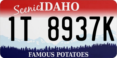 ID license plate 1T8937K