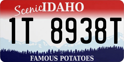 ID license plate 1T8938T