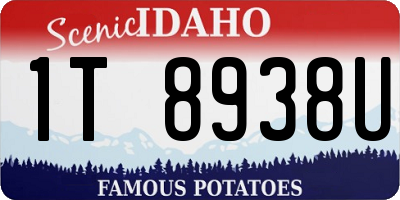 ID license plate 1T8938U