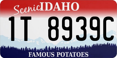 ID license plate 1T8939C