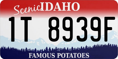ID license plate 1T8939F