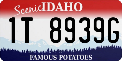 ID license plate 1T8939G