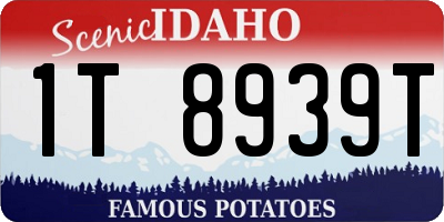 ID license plate 1T8939T