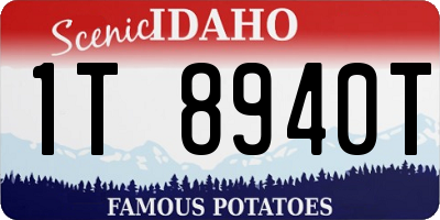 ID license plate 1T8940T