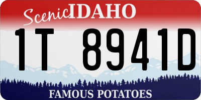 ID license plate 1T8941D