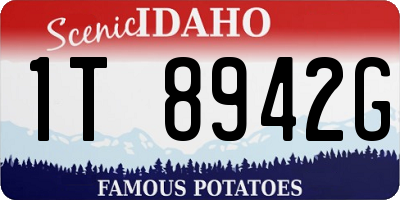 ID license plate 1T8942G