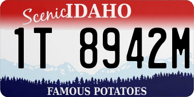 ID license plate 1T8942M